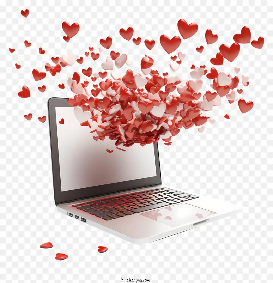 Ноутбук с сердцами，любовь и отношения PNG