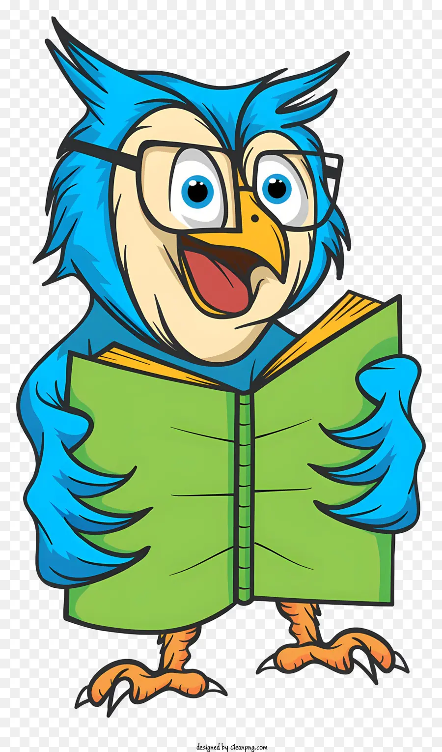 мультфильм сова，сова чтения книг PNG