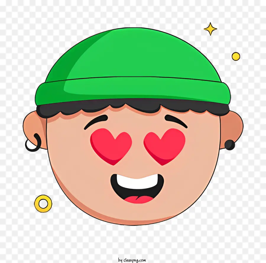улыбающийся человек，Зеленая Шляпа PNG