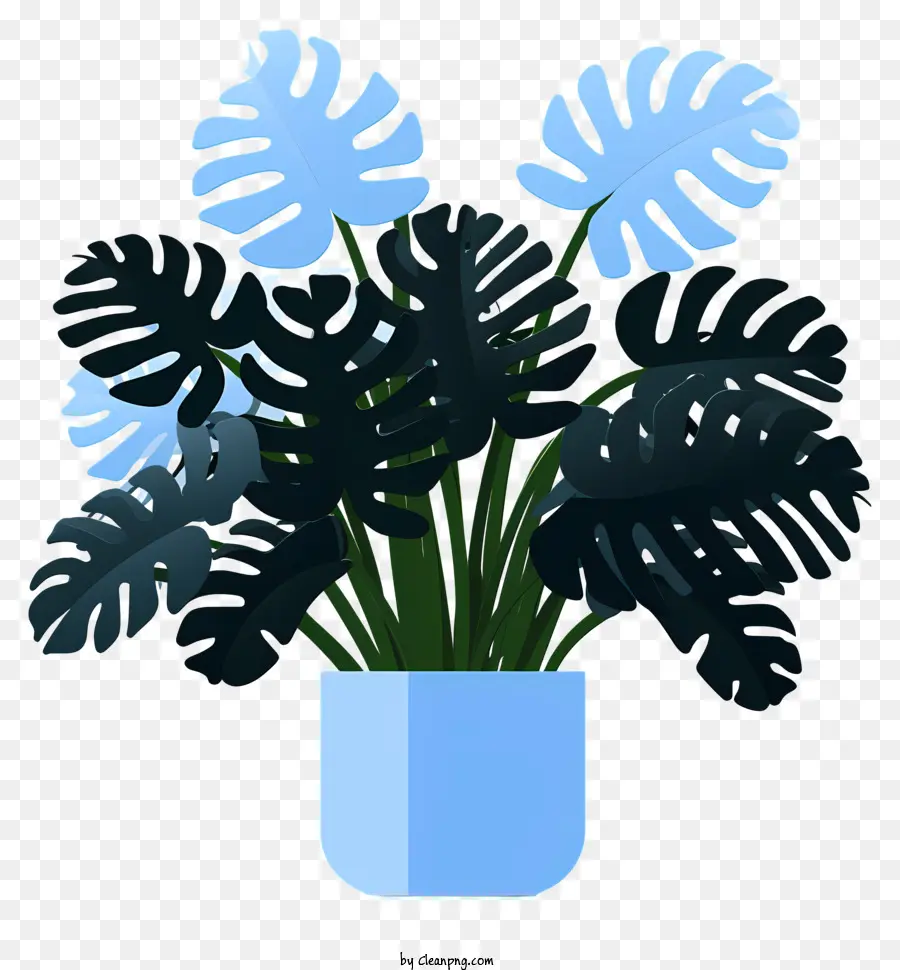Большая синяя ваза，Tropical Plant PNG