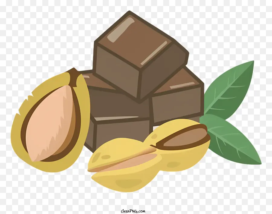 шоколадный батончик，Nuts PNG