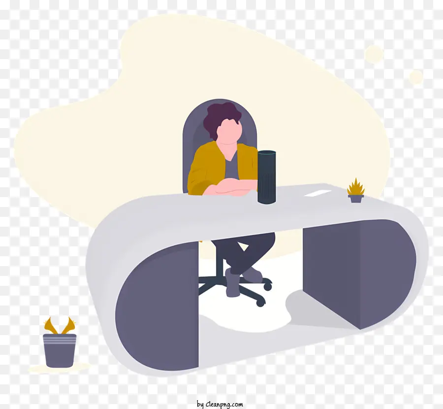 Женщина работающая за столом，компьютер PNG