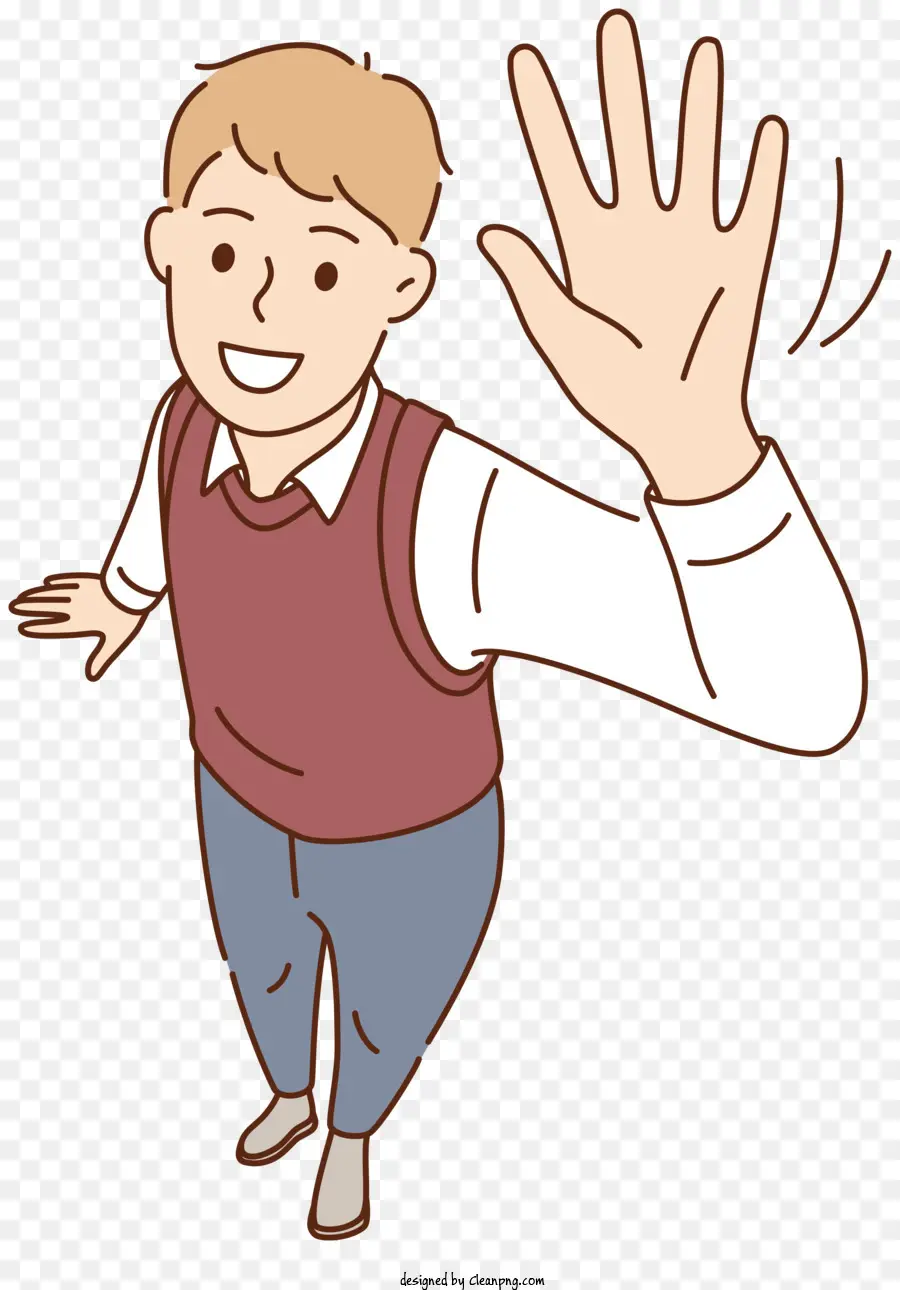 мультфильм человек，руки в воздухе PNG