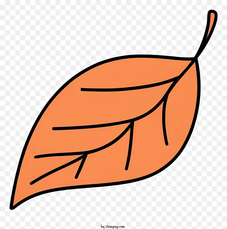 оранжевый лист，длинный стебель PNG