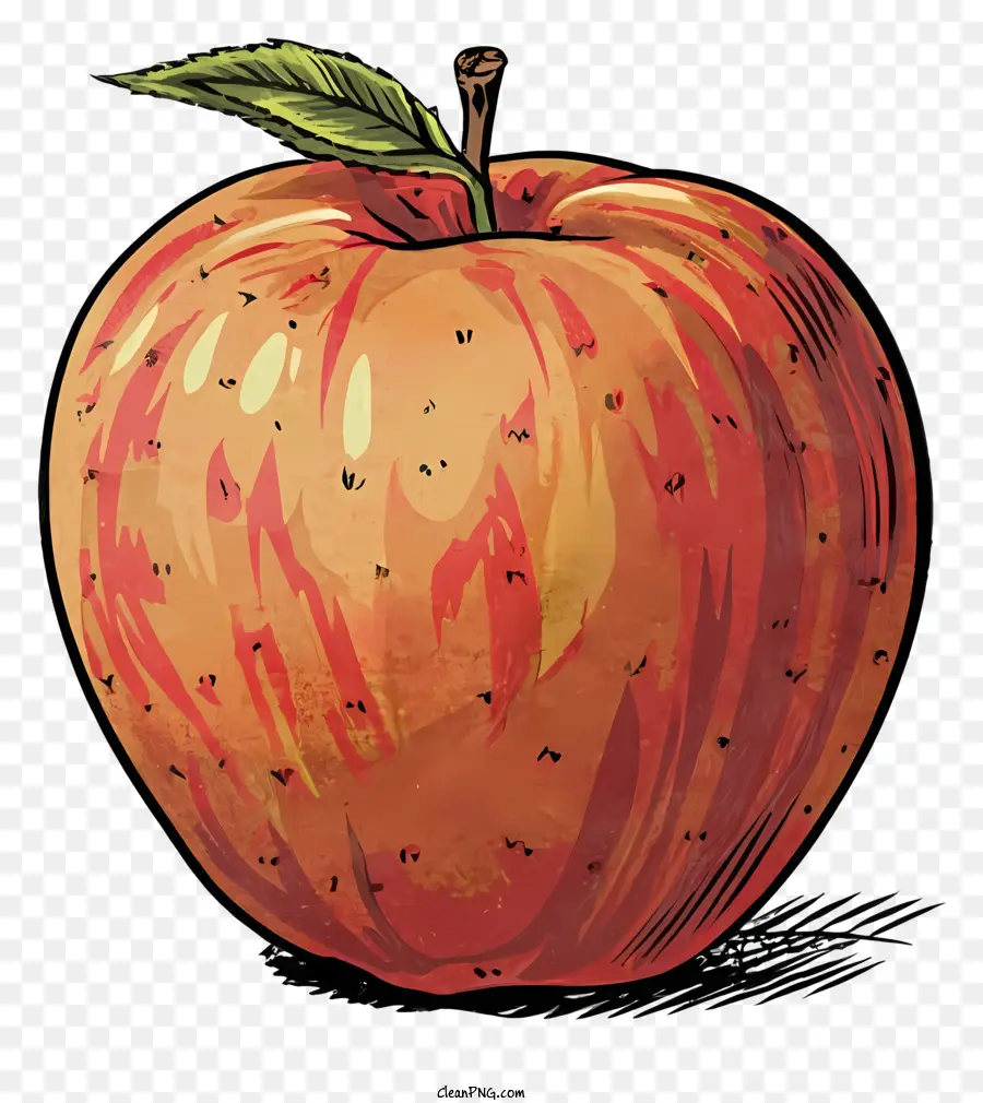 яблочная иллюстрация，черно белое яблоко PNG