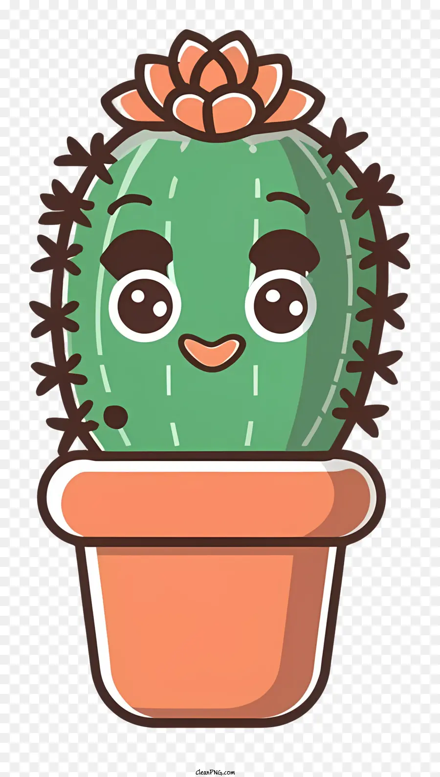 Симпатичное растение кактуса，Счастливого лица кактуса PNG