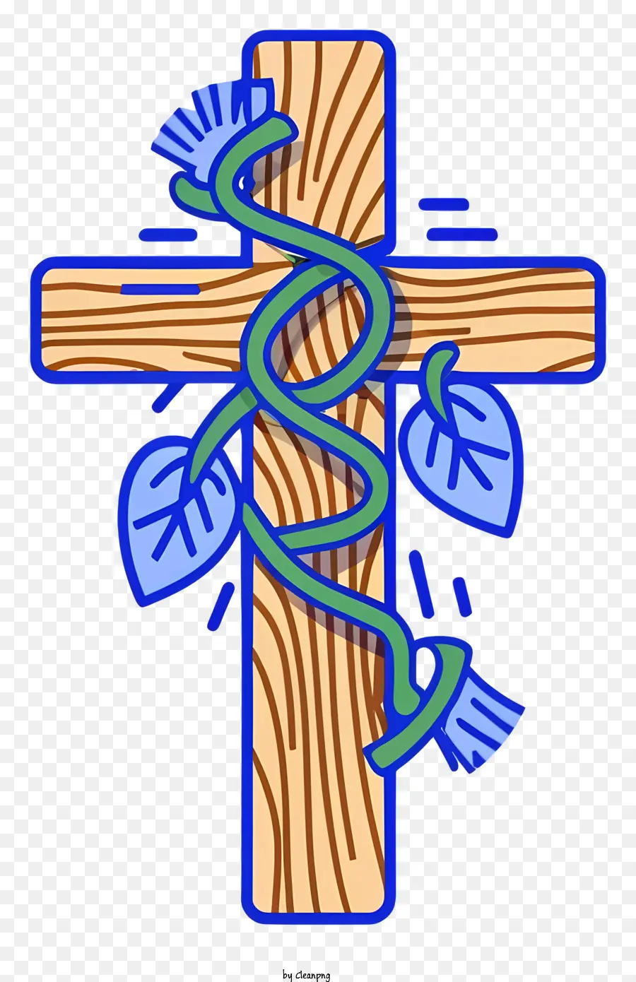 деревянный крест，украшения змея PNG