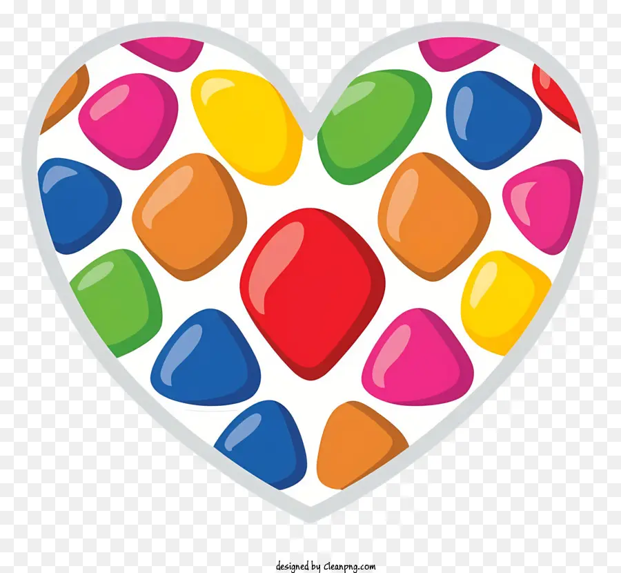 Сердце в форме изображения，красочный дизайн PNG