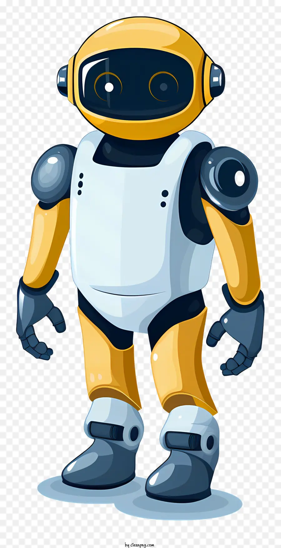 робот мультфильм，белое и желтое тело PNG