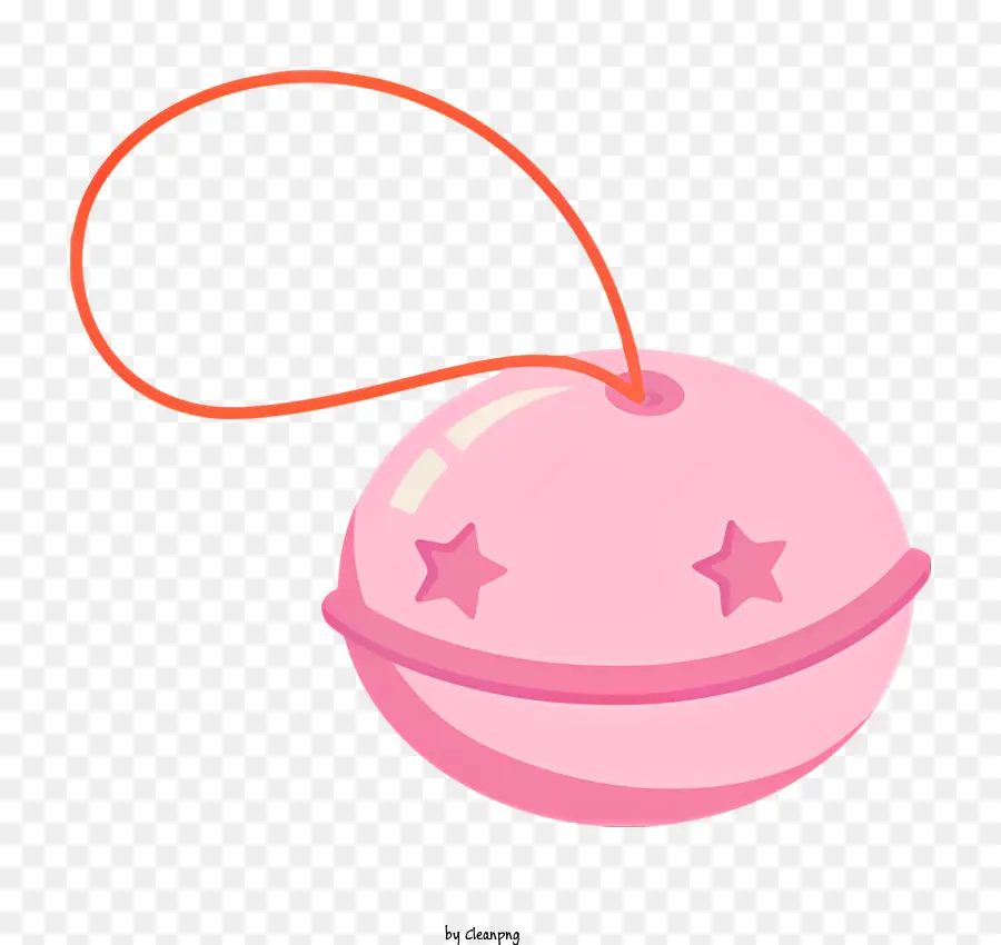 Розовый пластиковый шар，Красная веревка PNG