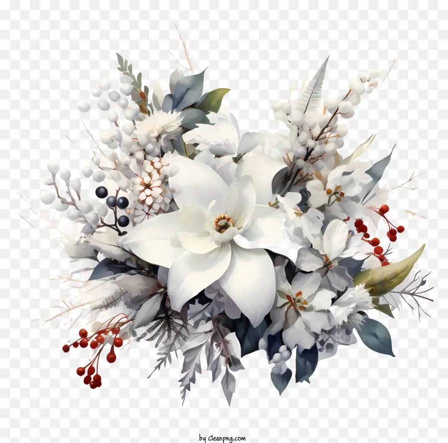 букет，белые цветы PNG
