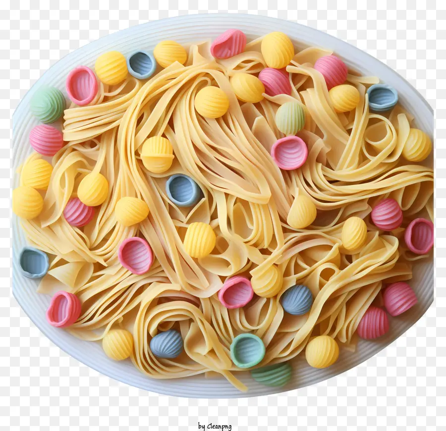 макароны спагетти，Цветные пластиковые кольца PNG