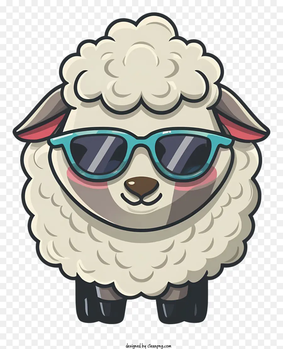 овцы с солнцезащитными очками，черная рубашка и белые брюки PNG