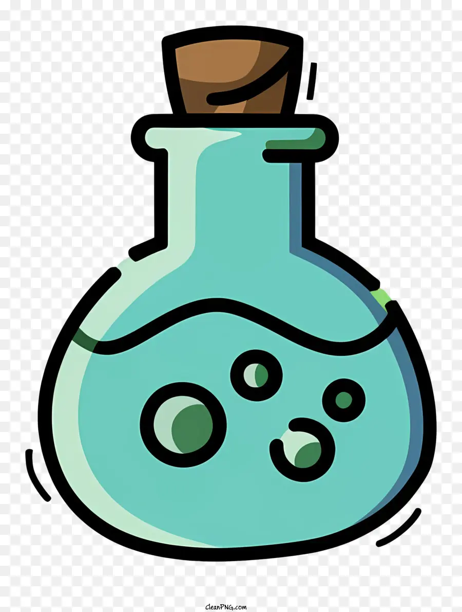 Голубая стеклянная бутылка，пузырьки в стеклянной бутылке PNG