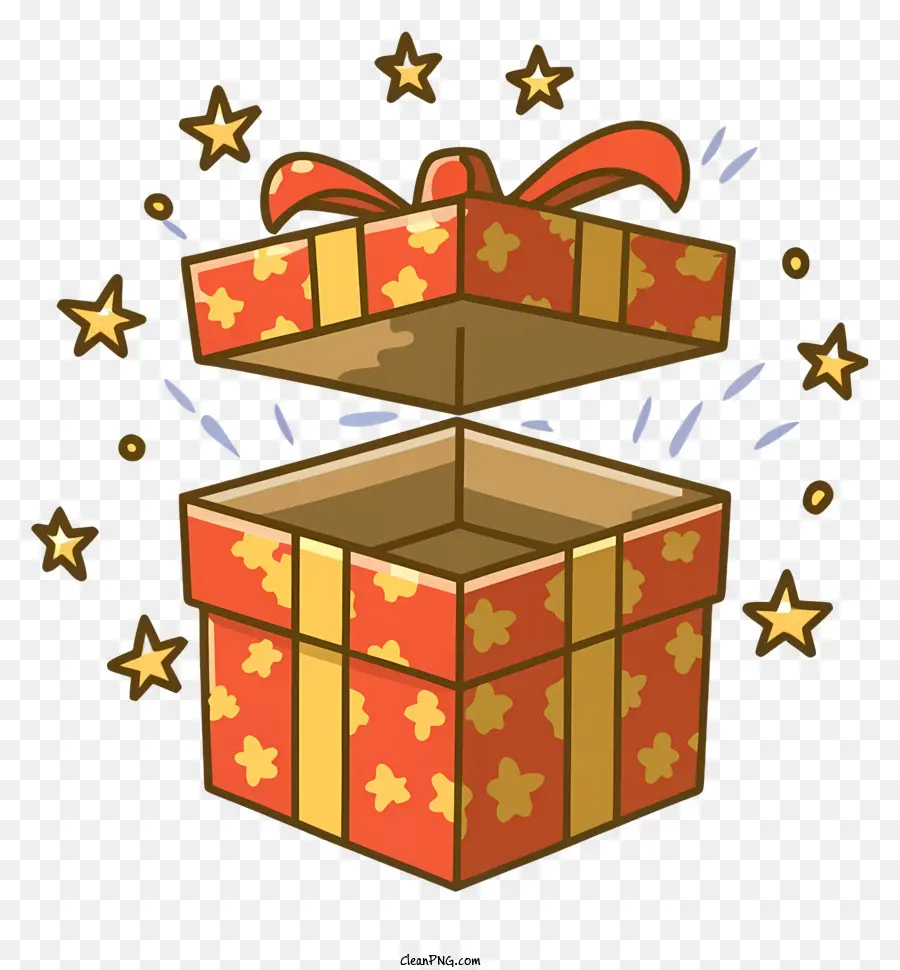 Красная подарочная коробка，золотой лук PNG
