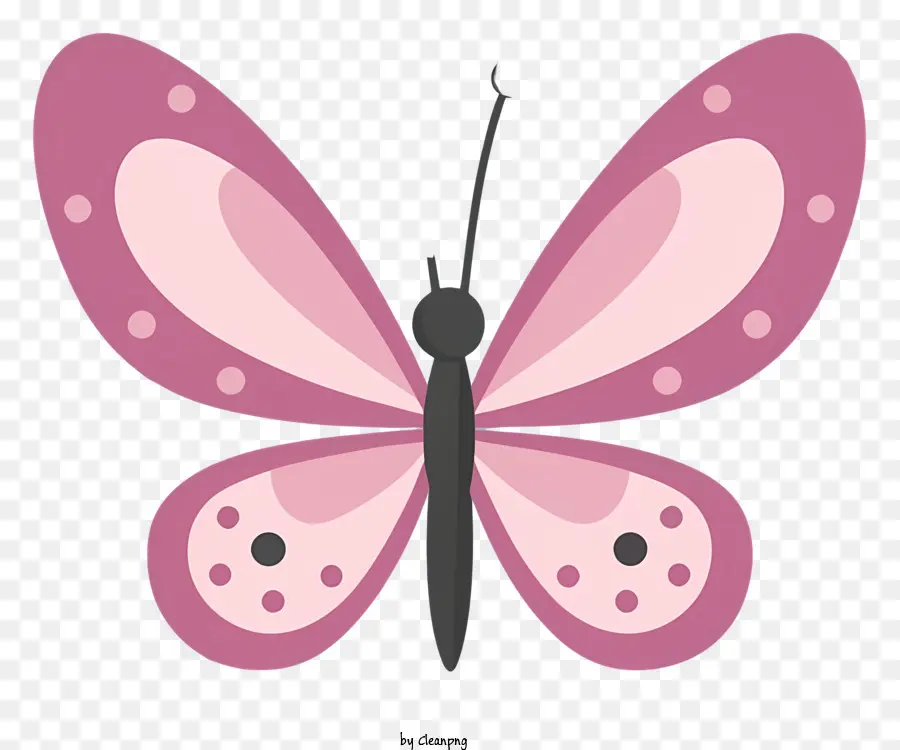 розовая бабочка，черные пятна PNG