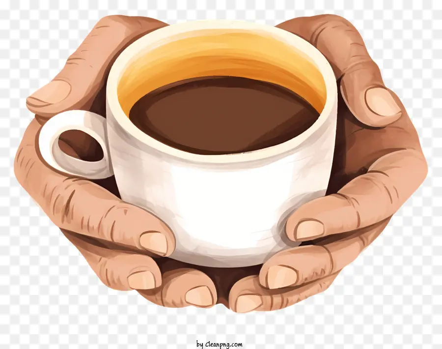 руки держат кофе，белый чашка кофе PNG