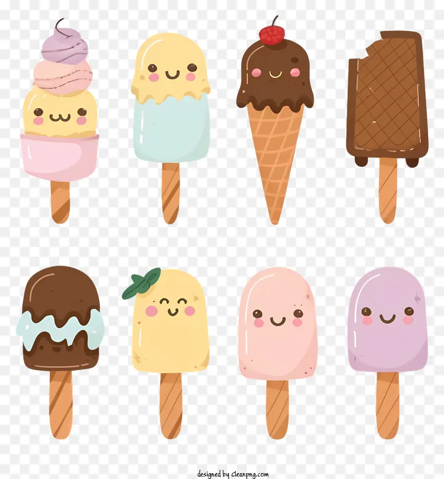 Мороженое，милые конусы мороженого PNG