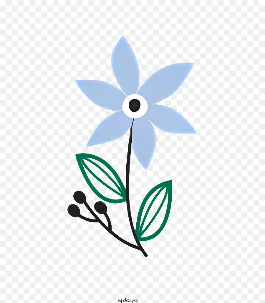 Голубой цветок，пять лепестков PNG
