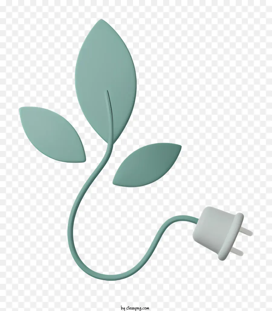 Экологичный источник энергии，подключить с зеленым листом PNG