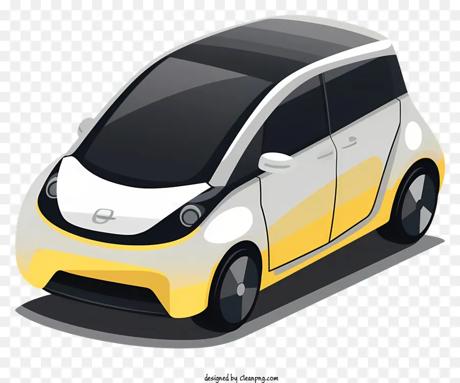 Небольшой электромобиль，желтая и белая машина PNG