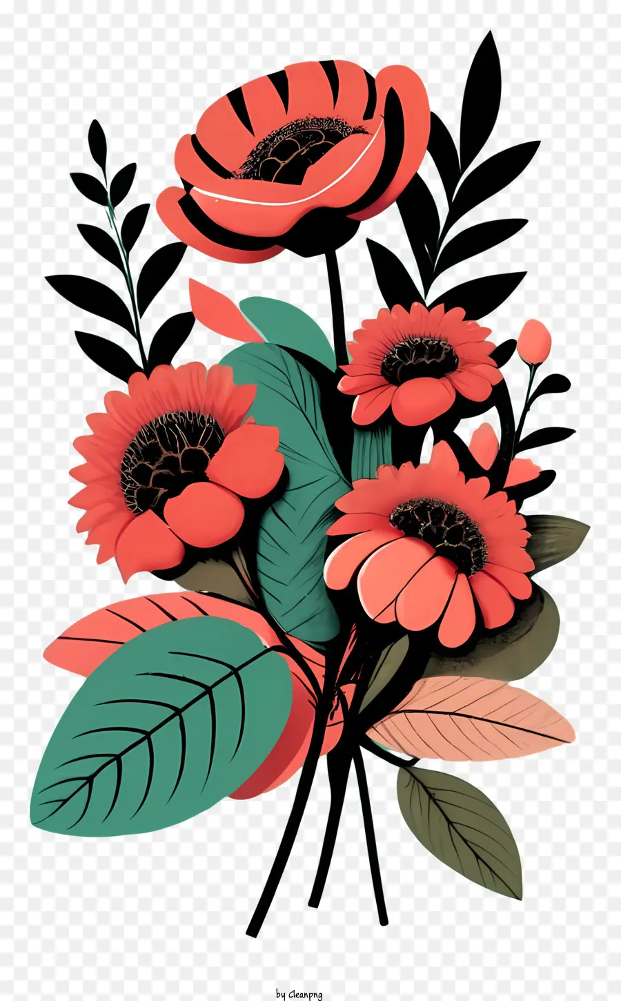 Bouquet Of Flowers，Красные Розы PNG