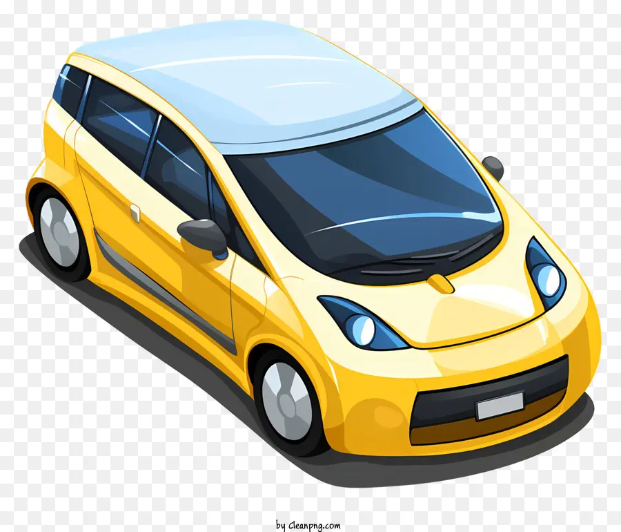 Желтая машина，Компактный автомобиль PNG