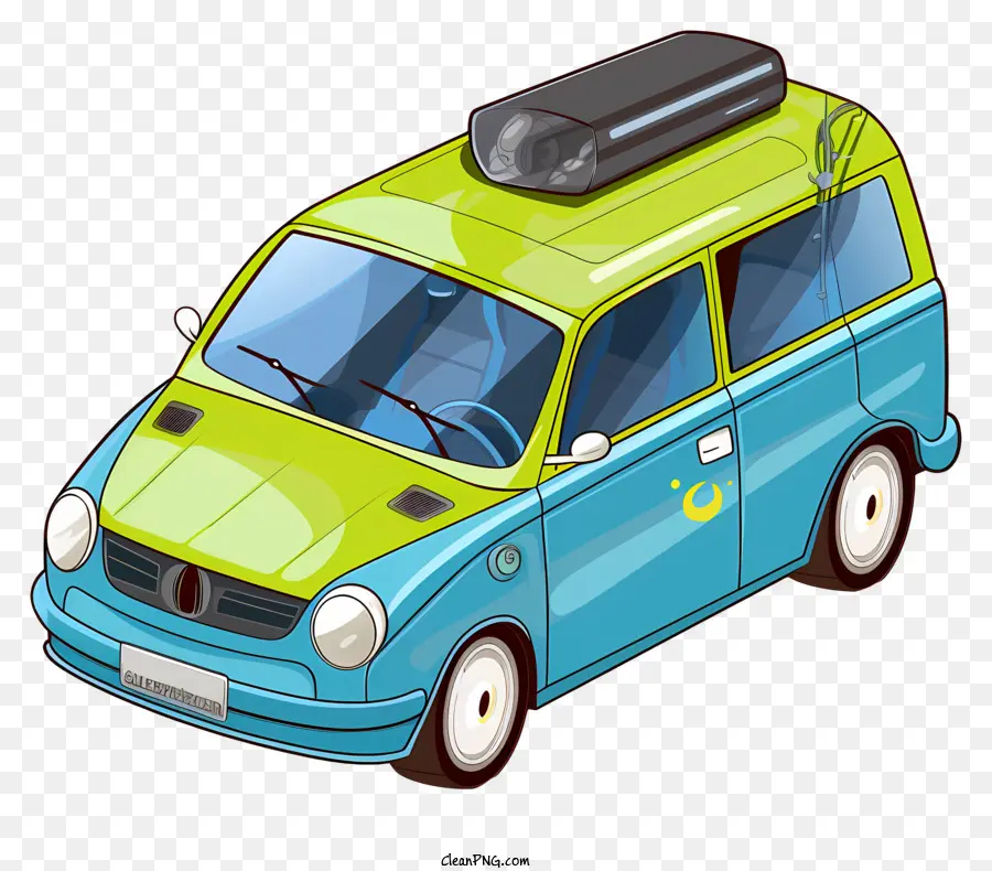 Маленькая синяя машина，Багажник на крышу PNG