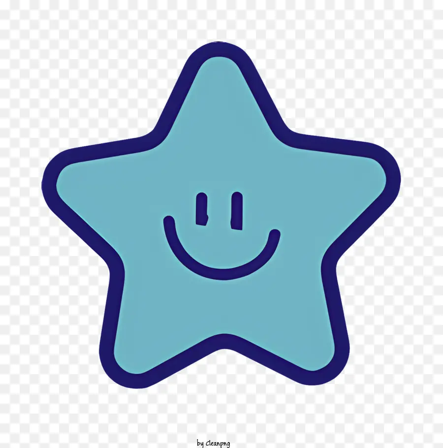синяя звезда，Смайлик PNG