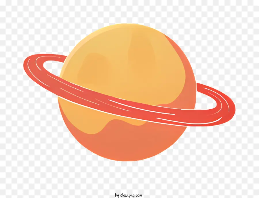оранжевая планета，красное кольцо PNG