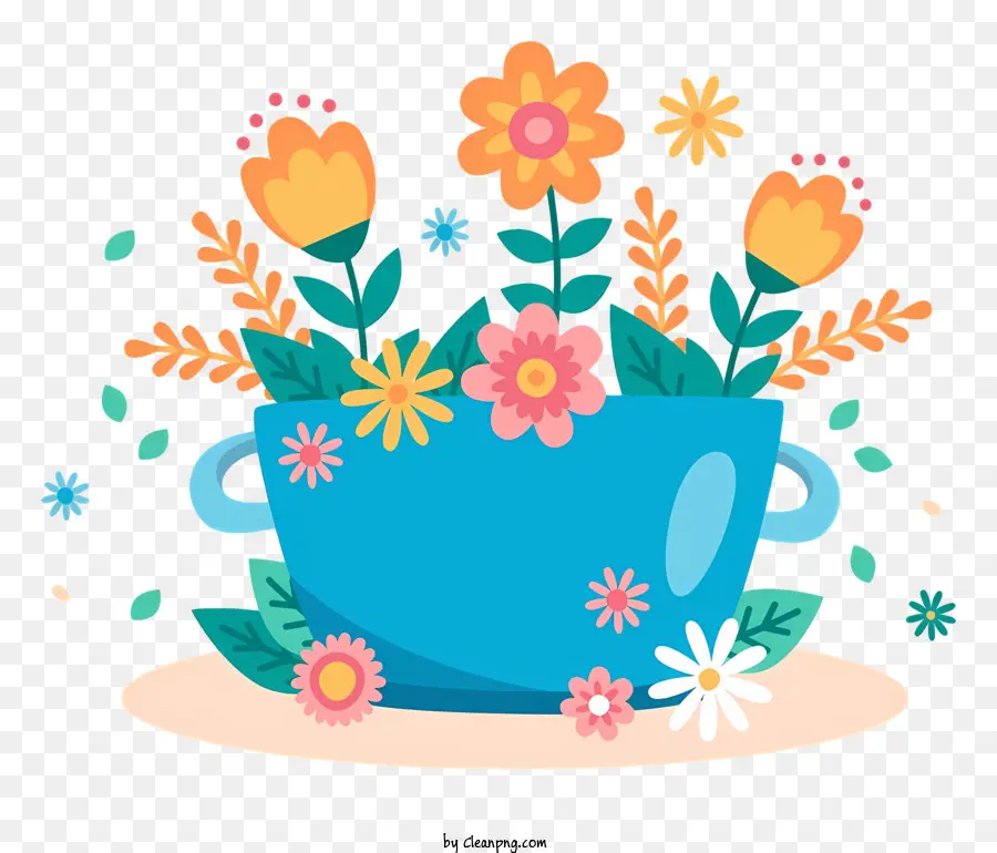 Голубая чаша цветы，цветочная композиция PNG