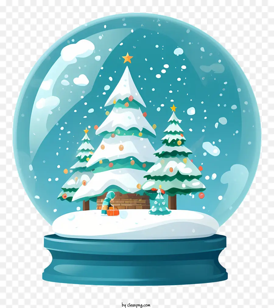 снежный шар，Рождественская елка PNG