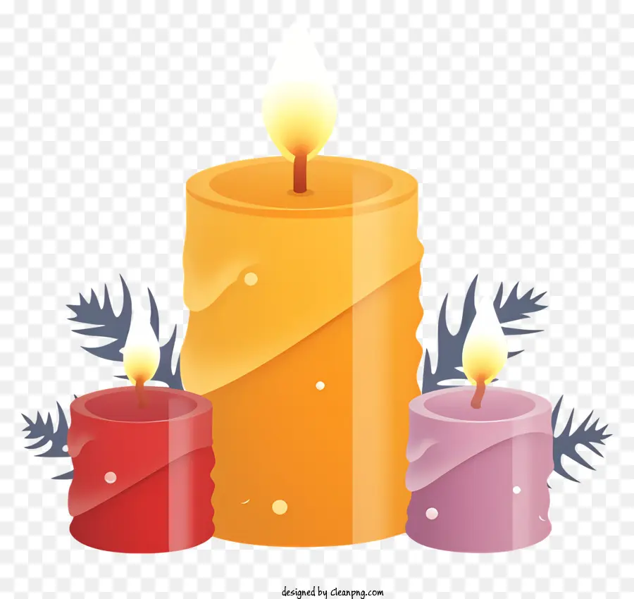 свечи，Желтые свечи PNG