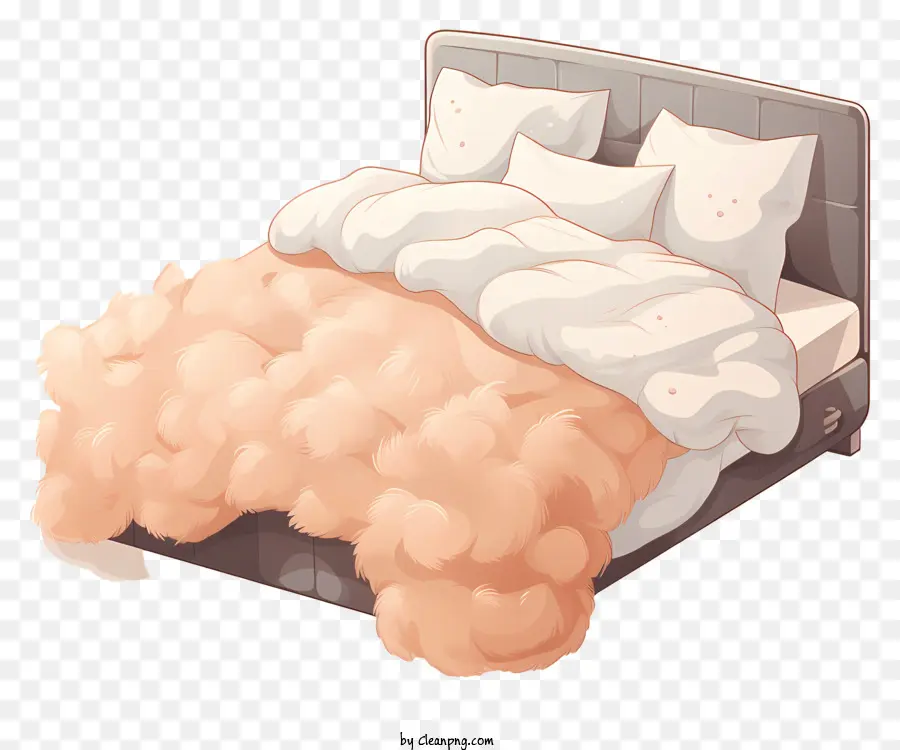 Кровать，Подушка PNG