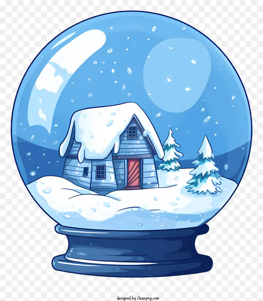 снежный шар，дом в снежном мире PNG