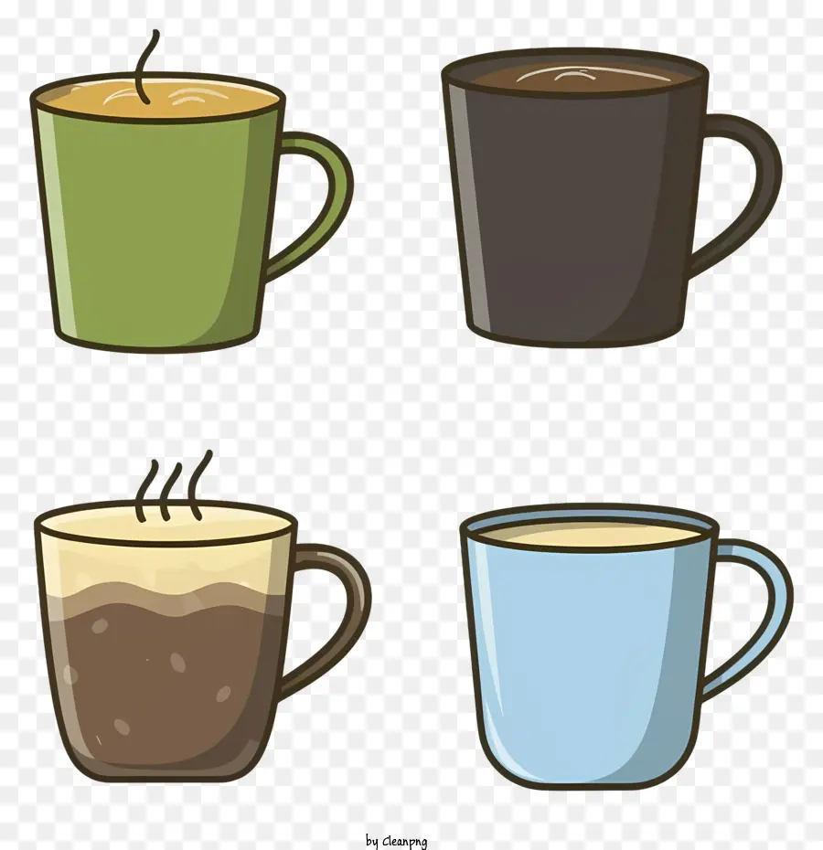 Кофейные Чашки，Colors PNG