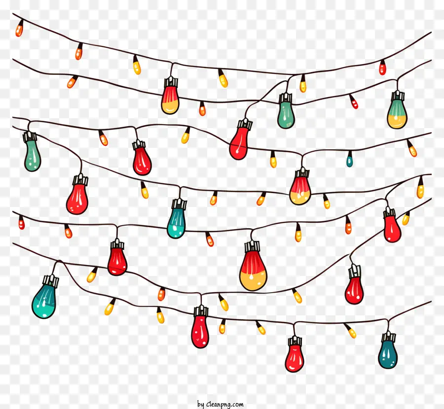 рождественские огни，красочные лампочки PNG