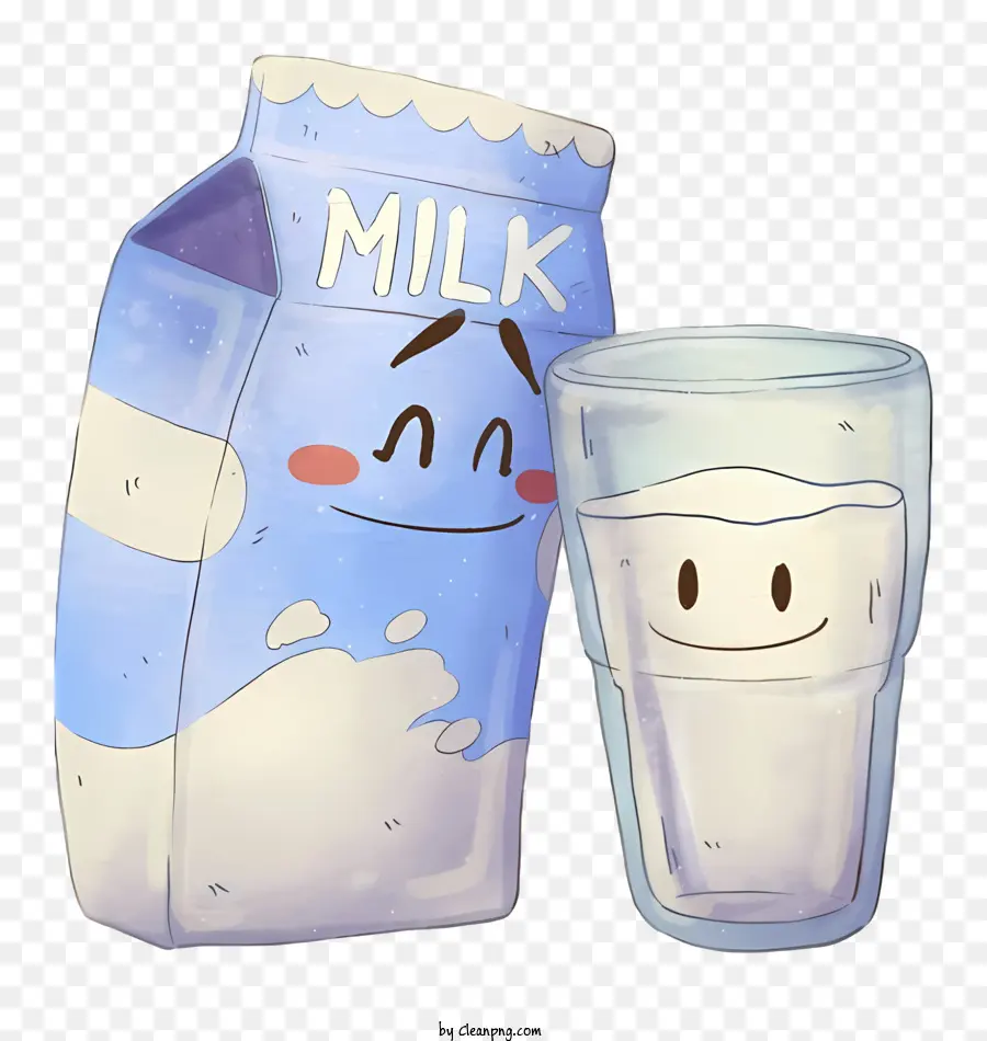 Cartoon Cow，Молочное стекло PNG