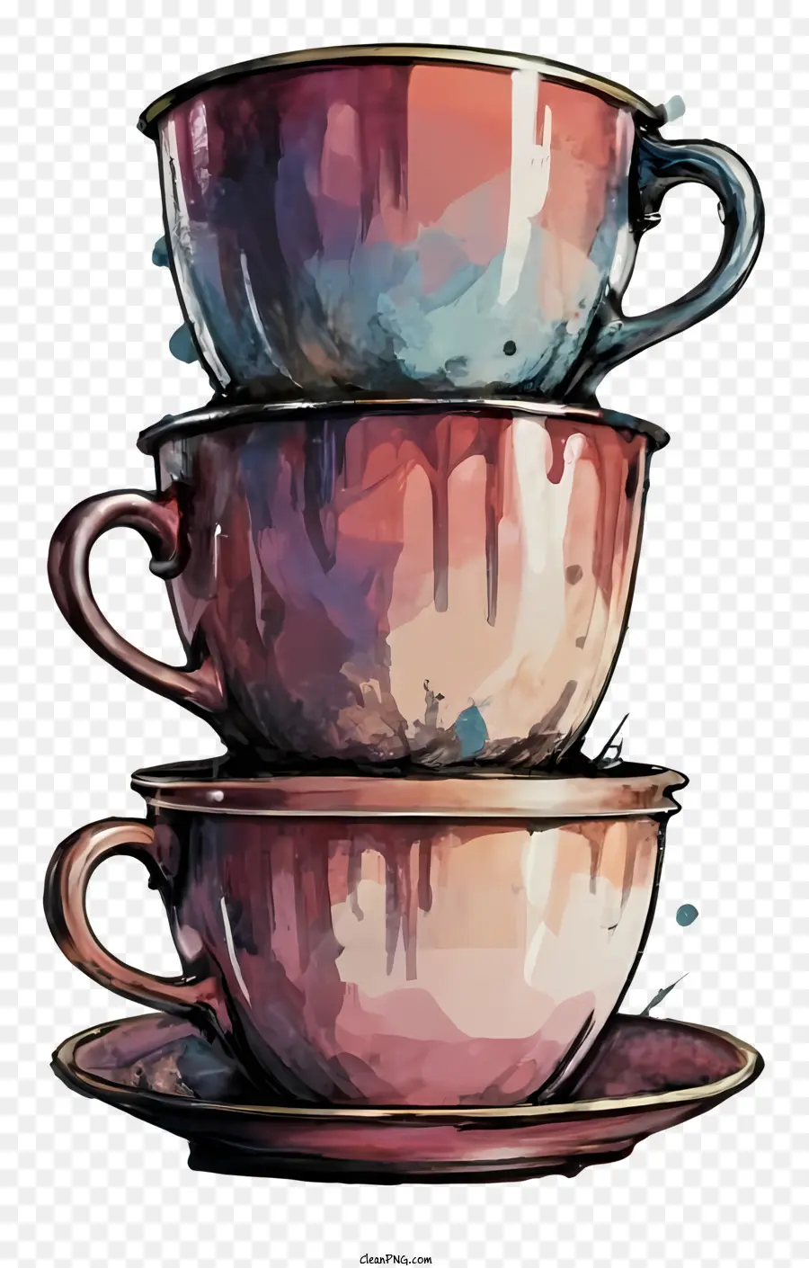 Фарфоровые чашки，Стоп чайных PNG