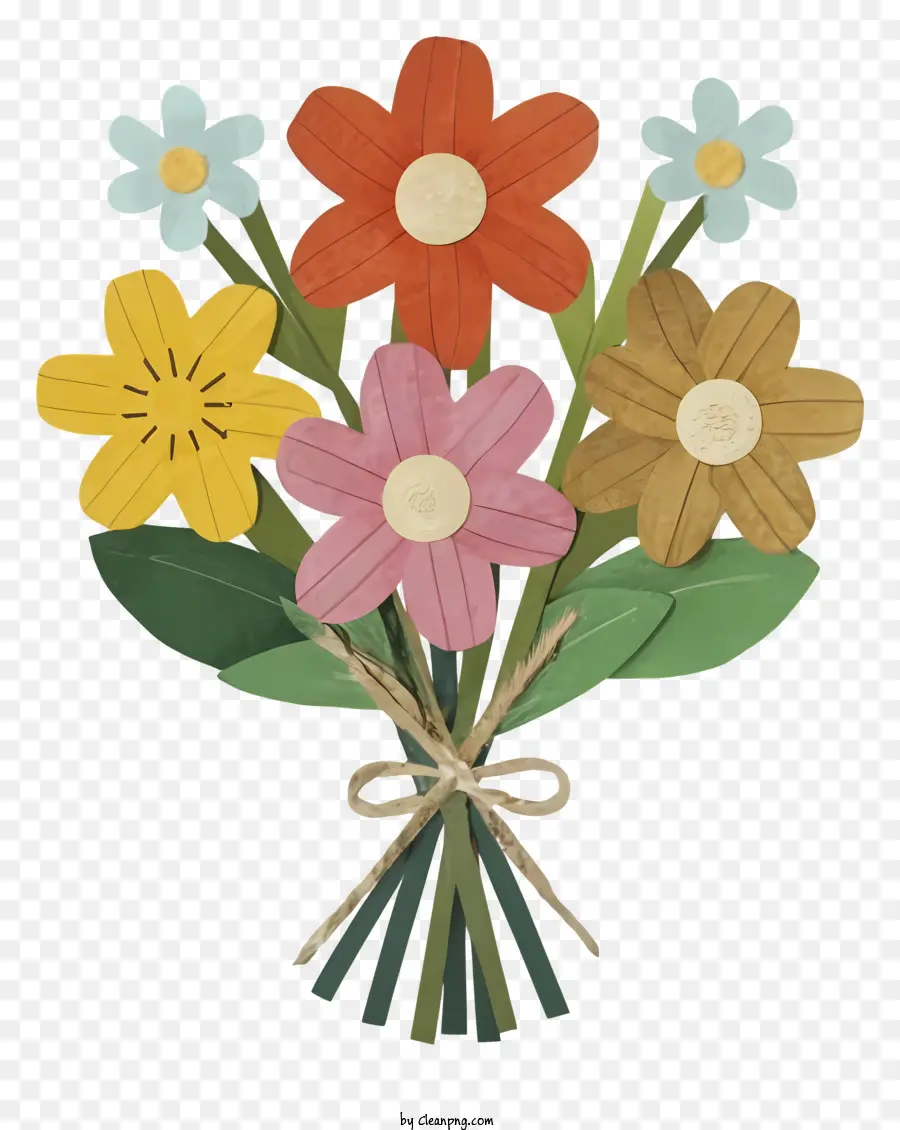 букет，Colored Flowers PNG