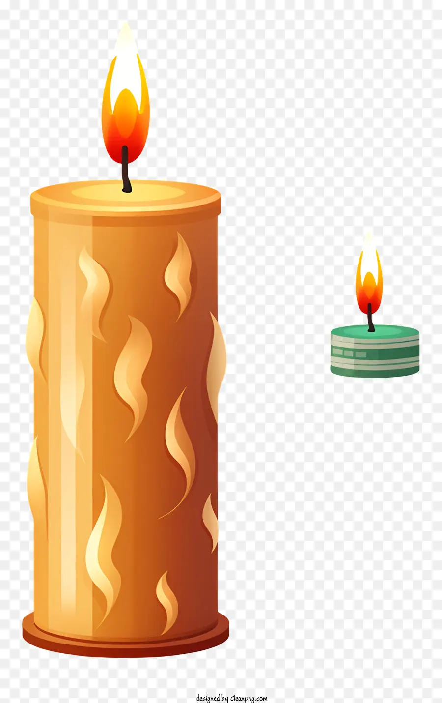 зажженная свеча，мерцающее пламя PNG