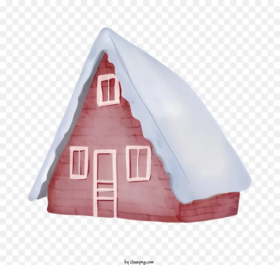 красный дом，зимняя сцена PNG
