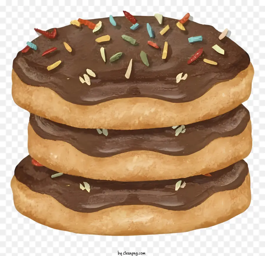 пончики покрытые шоколадом，посыпанные пончики PNG