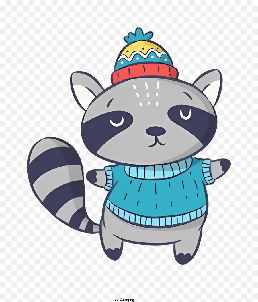 Cartoon Animal，синий свитер PNG