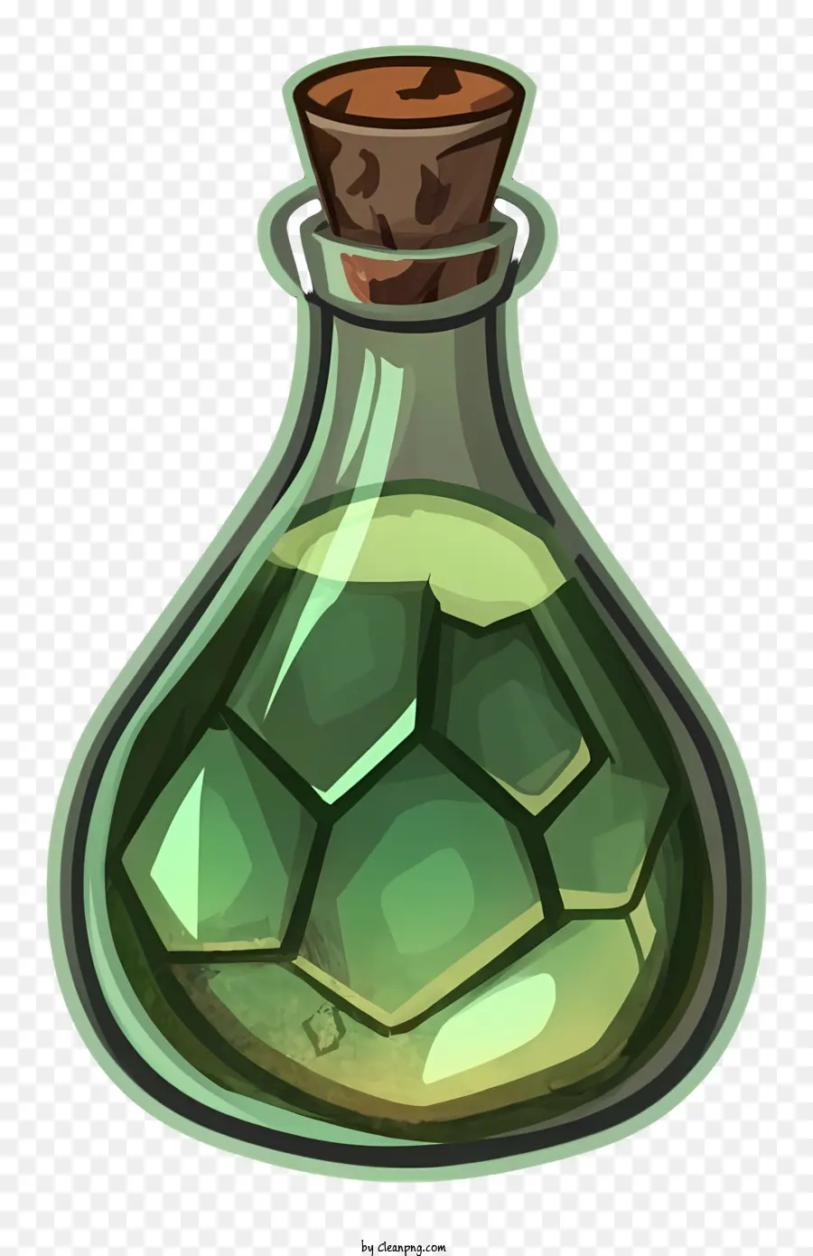 маленькая зеленая стеклянная бутылка，Прозрачное водянистое вещество PNG