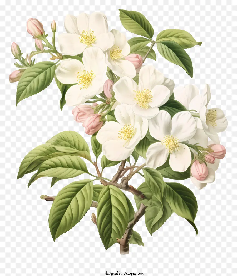 Белое цветущее дерево，розовый цветет PNG