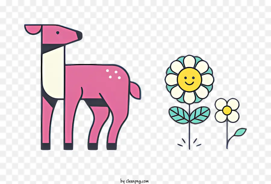Cartoon Deer，розовый олень PNG