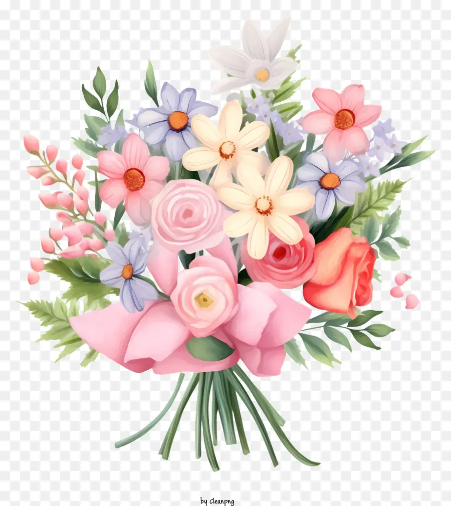 Bouquet Of Flowers，Розовые цветы PNG