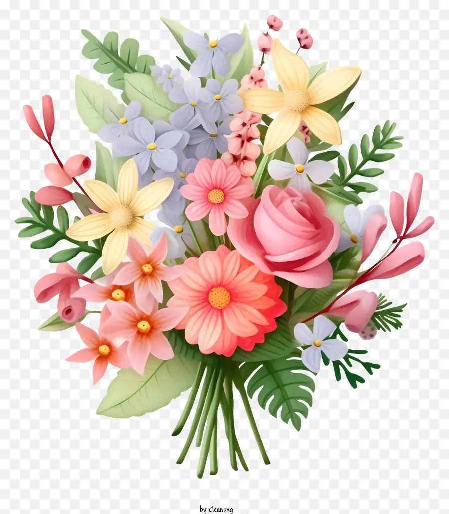 Bouquet Of Flowers，розовый PNG