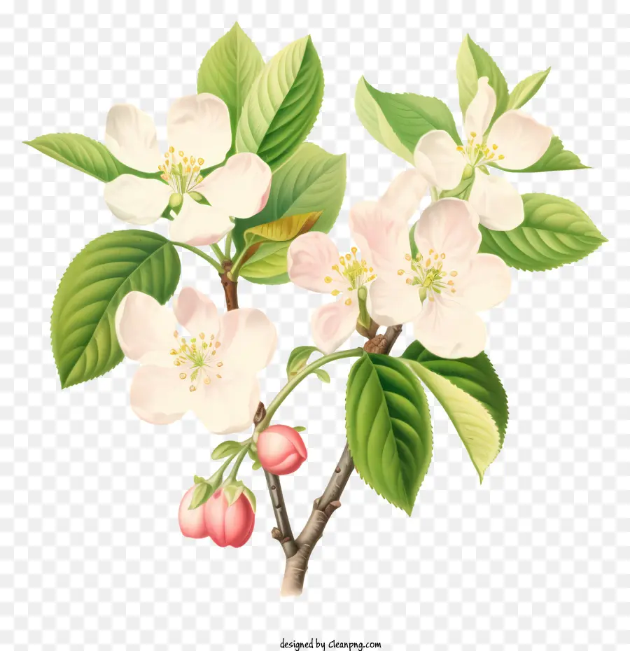 яблоневый цвет，белый цветок PNG